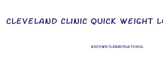 Cleveland Clinic Quick Weight Loss Diet