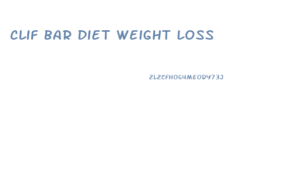 Clif Bar Diet Weight Loss