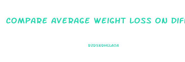 Compare Average Weight Loss On Different Diets