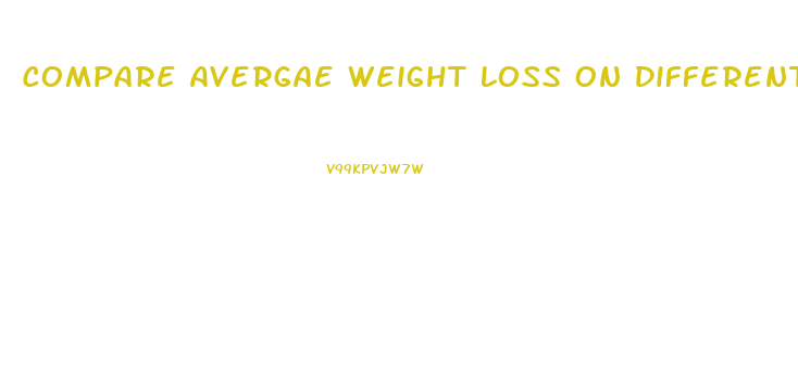 Compare Avergae Weight Loss On Different Diets