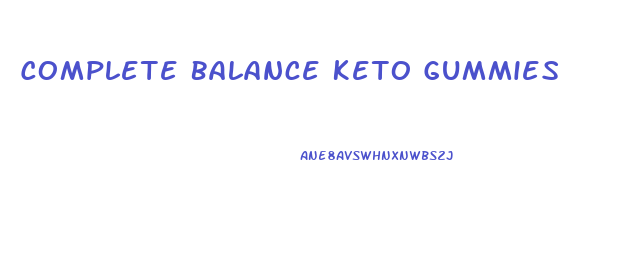 Complete Balance Keto Gummies