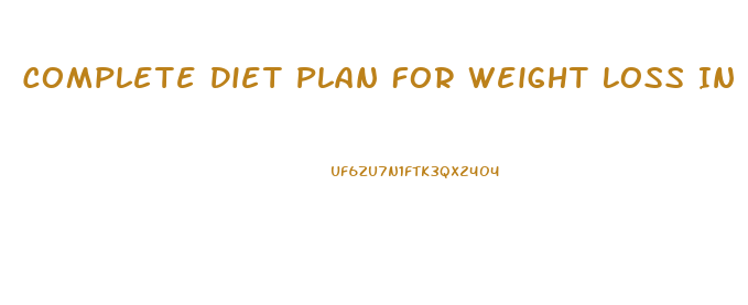 Complete Diet Plan For Weight Loss In Urdu