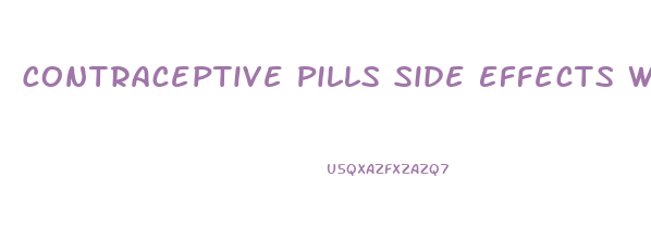 Contraceptive Pills Side Effects Weight Loss