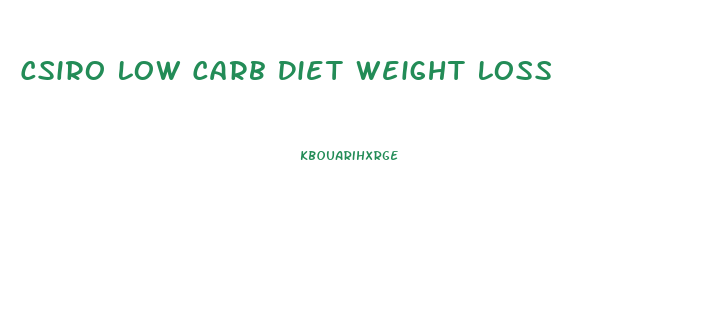 Csiro Low Carb Diet Weight Loss