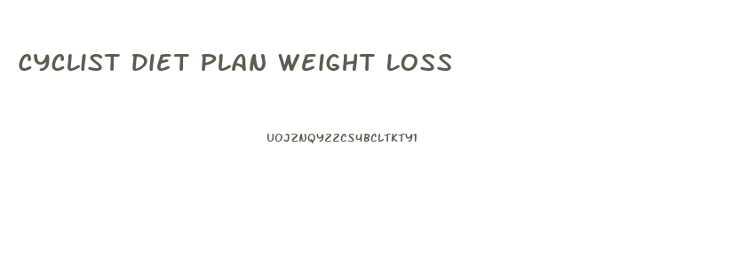 Cyclist Diet Plan Weight Loss