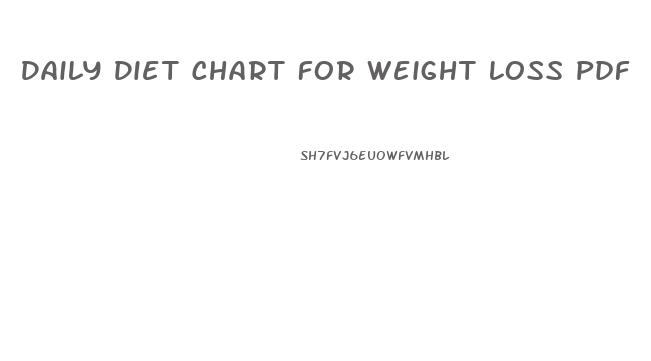Daily Diet Chart For Weight Loss Pdf