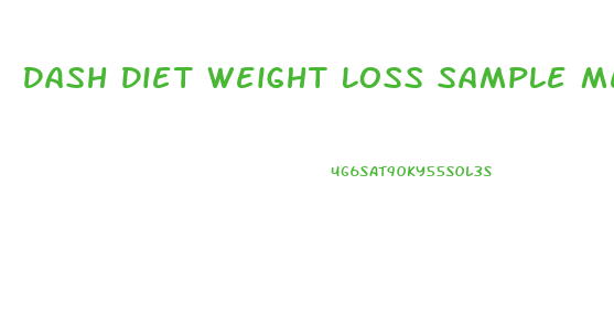 Dash Diet Weight Loss Sample Menu