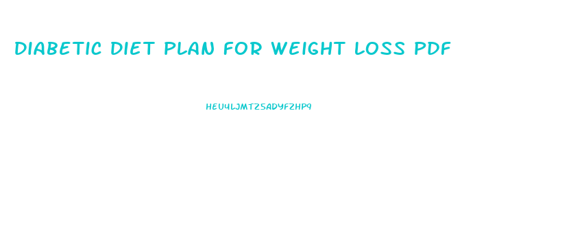 Diabetic Diet Plan For Weight Loss Pdf