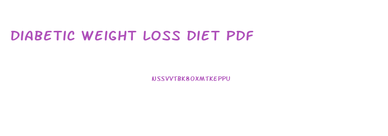 Diabetic Weight Loss Diet Pdf