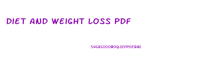 Diet And Weight Loss Pdf