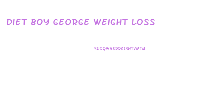 Diet Boy George Weight Loss