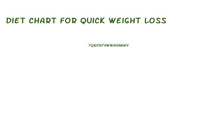 Diet Chart For Quick Weight Loss