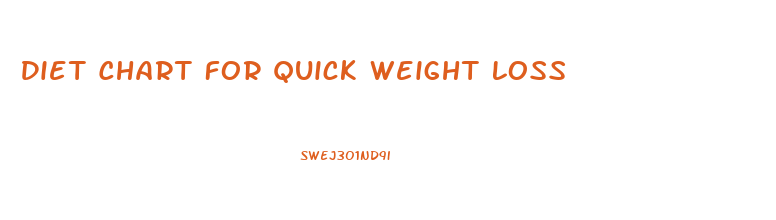 Diet Chart For Quick Weight Loss