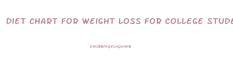 Diet Chart For Weight Loss For College Students