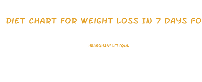 Diet Chart For Weight Loss In 7 Days For Male
