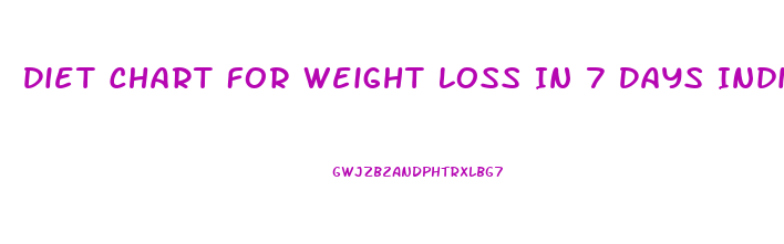 Diet Chart For Weight Loss In 7 Days Indian