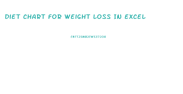Diet Chart For Weight Loss In Excel