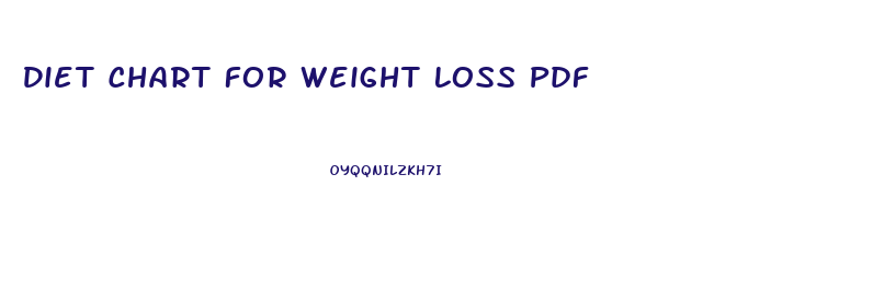 Diet Chart For Weight Loss Pdf