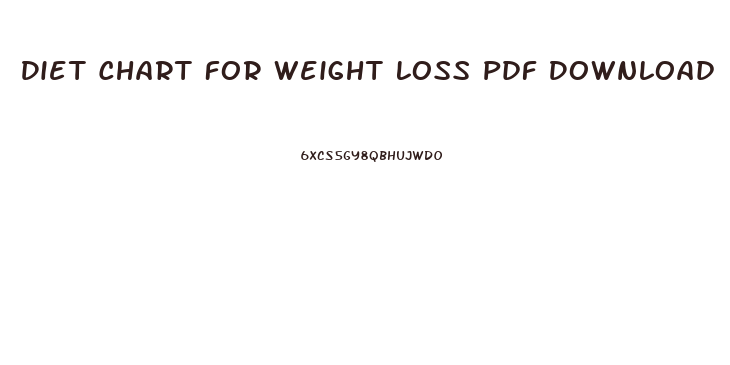 Diet Chart For Weight Loss Pdf Download