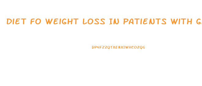 Diet Fo Weight Loss In Patients With Gastroparesis
