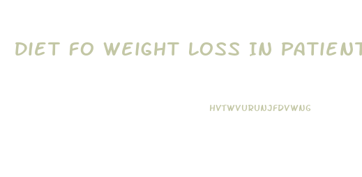 Diet Fo Weight Loss In Patients With Gastroparesis