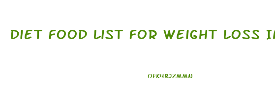 Diet Food List For Weight Loss In Urdu