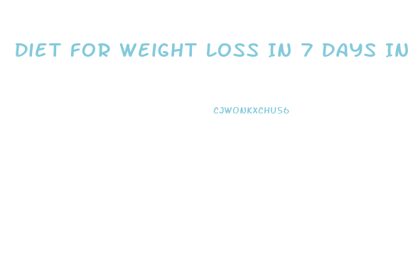 Diet For Weight Loss In 7 Days In English