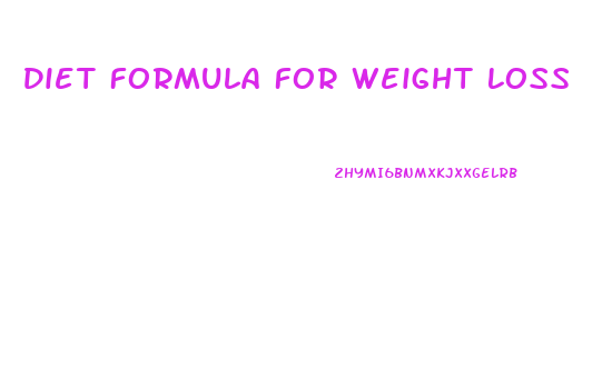 Diet Formula For Weight Loss