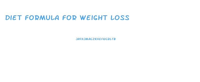 Diet Formula For Weight Loss