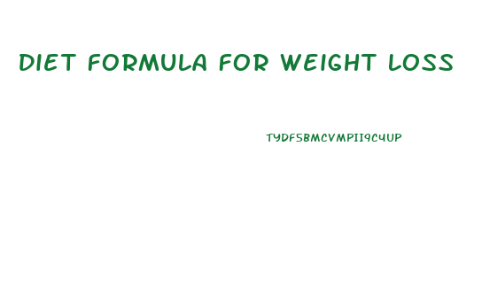 Diet Formula For Weight Loss