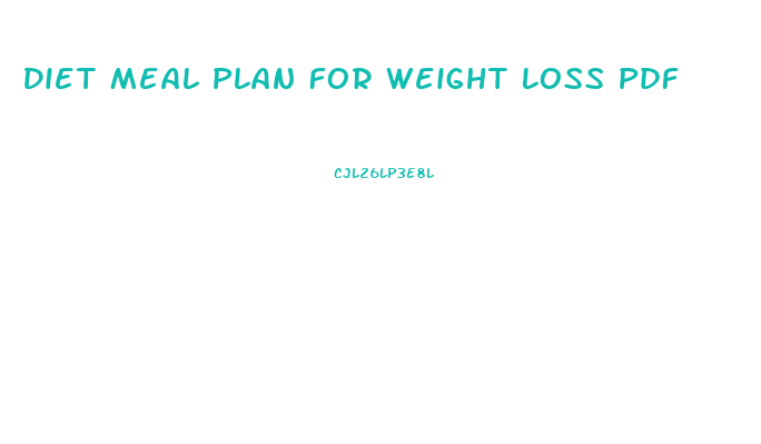 Diet Meal Plan For Weight Loss Pdf