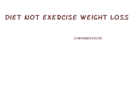 Diet Not Exercise Weight Loss