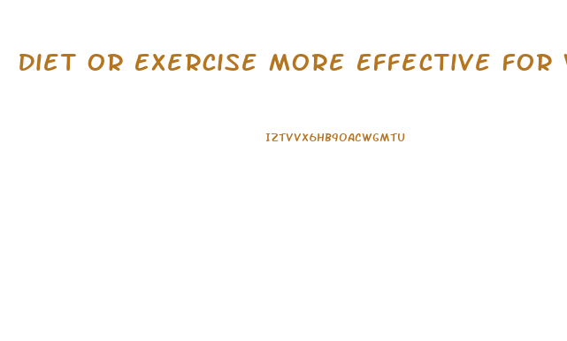 Diet Or Exercise More Effective For Weight Loss