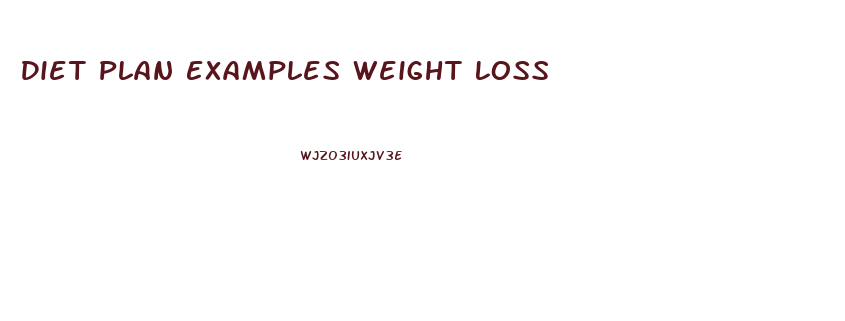 Diet Plan Examples Weight Loss