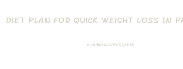 Diet Plan For Quick Weight Loss In Pakistan