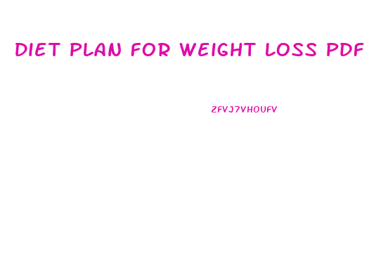 Diet Plan For Weight Loss Pdf