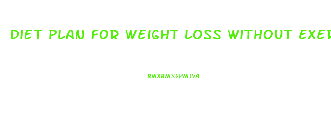 Diet Plan For Weight Loss Without Exercise