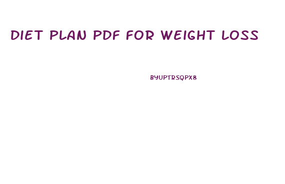 Diet Plan Pdf For Weight Loss