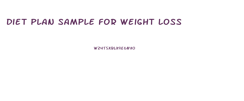 Diet Plan Sample For Weight Loss