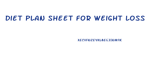 Diet Plan Sheet For Weight Loss