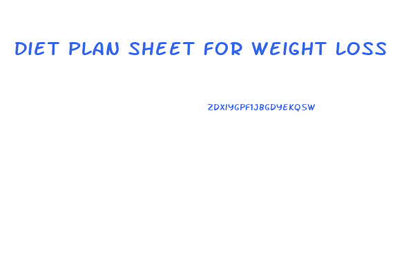 Diet Plan Sheet For Weight Loss
