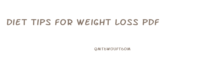 Diet Tips For Weight Loss Pdf