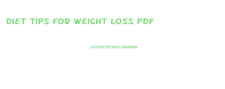 Diet Tips For Weight Loss Pdf