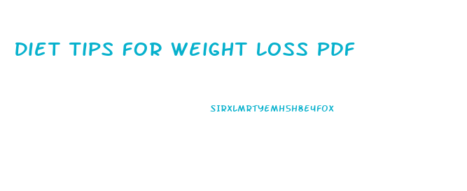 Diet Tips For Weight Loss Pdf