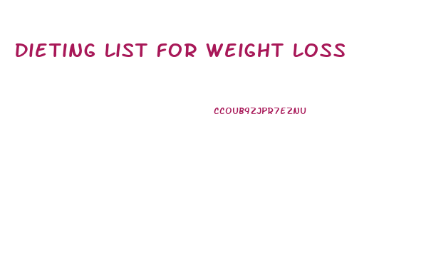 Dieting List For Weight Loss