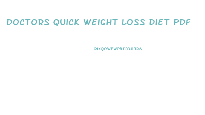 Doctors Quick Weight Loss Diet Pdf