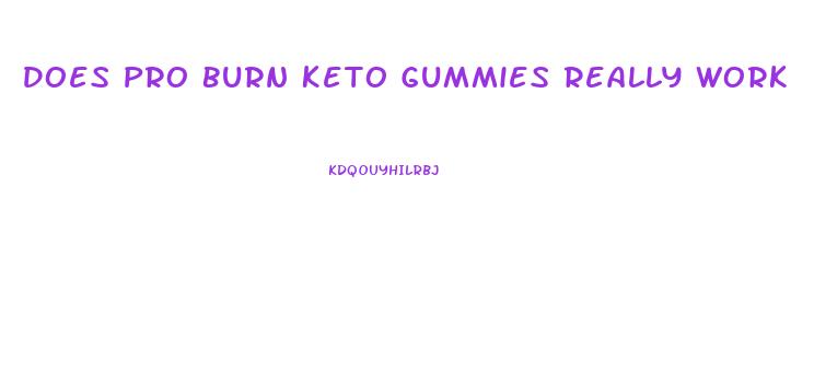 Does Pro Burn Keto Gummies Really Work