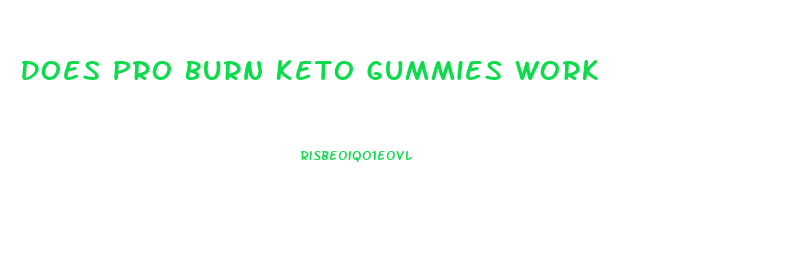 Does Pro Burn Keto Gummies Work