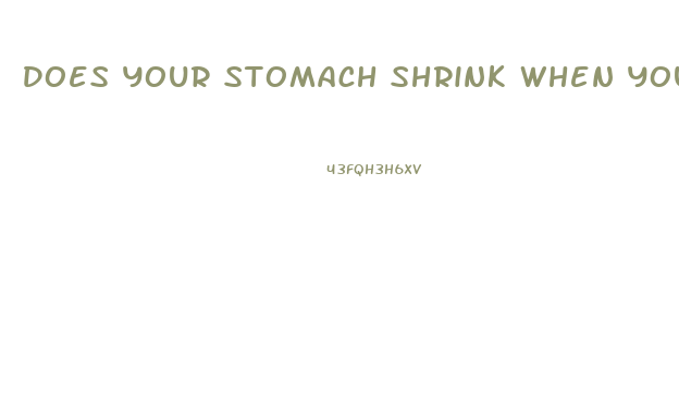 Does Your Stomach Shrink When You Lose Weight