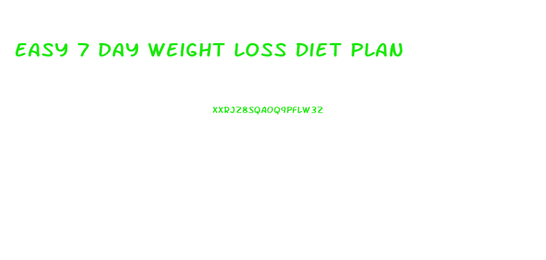 Easy 7 Day Weight Loss Diet Plan